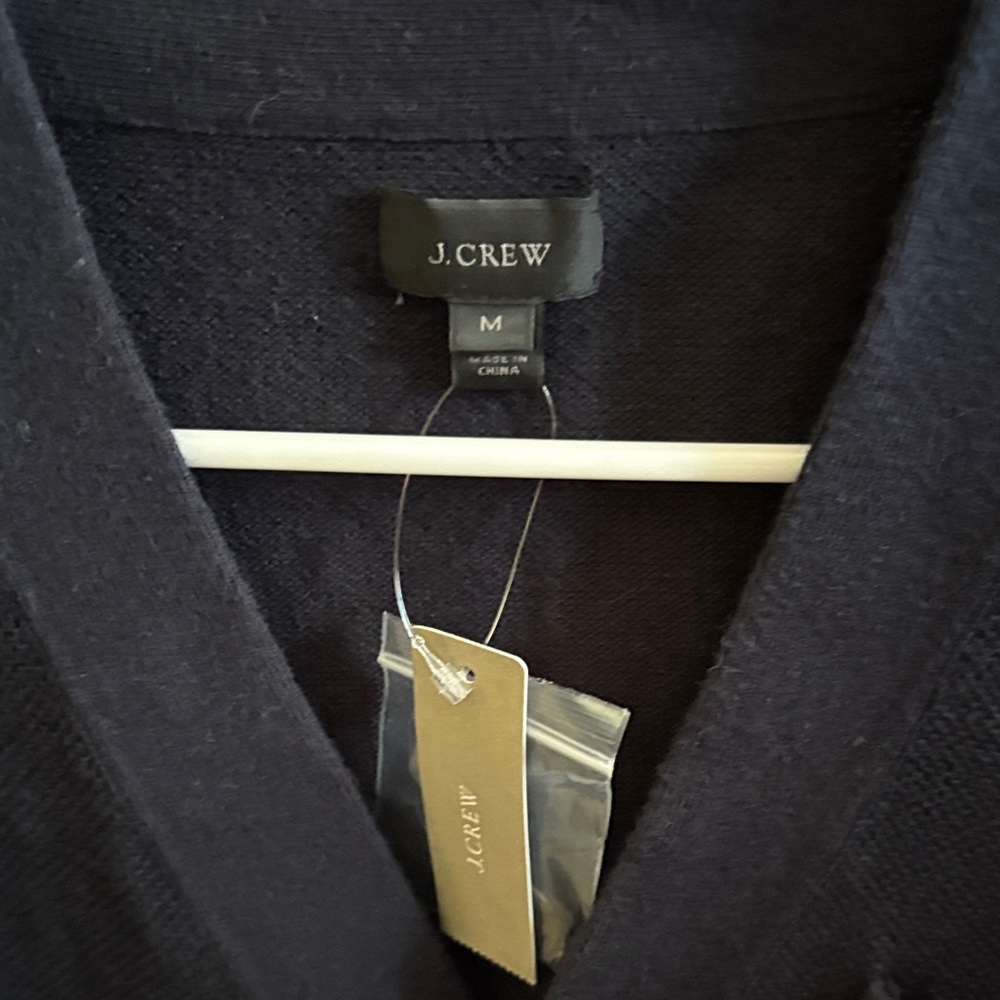 New With Tags J. Crew Men's Cotton Cashmere Navy Cardigan Sweater, Size Medium - Picture 2 of 7